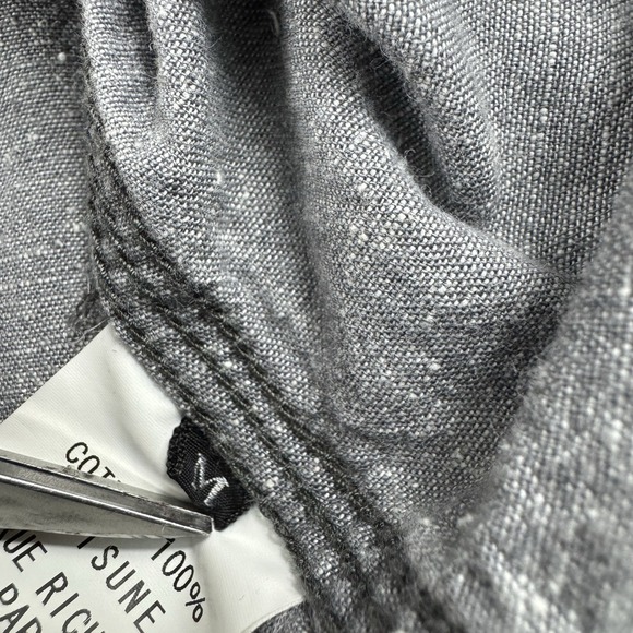 Maison Kitsune Gray Cotton Twill Fox Mens L/S Button Front Size M Japan - Picture 6 of 7